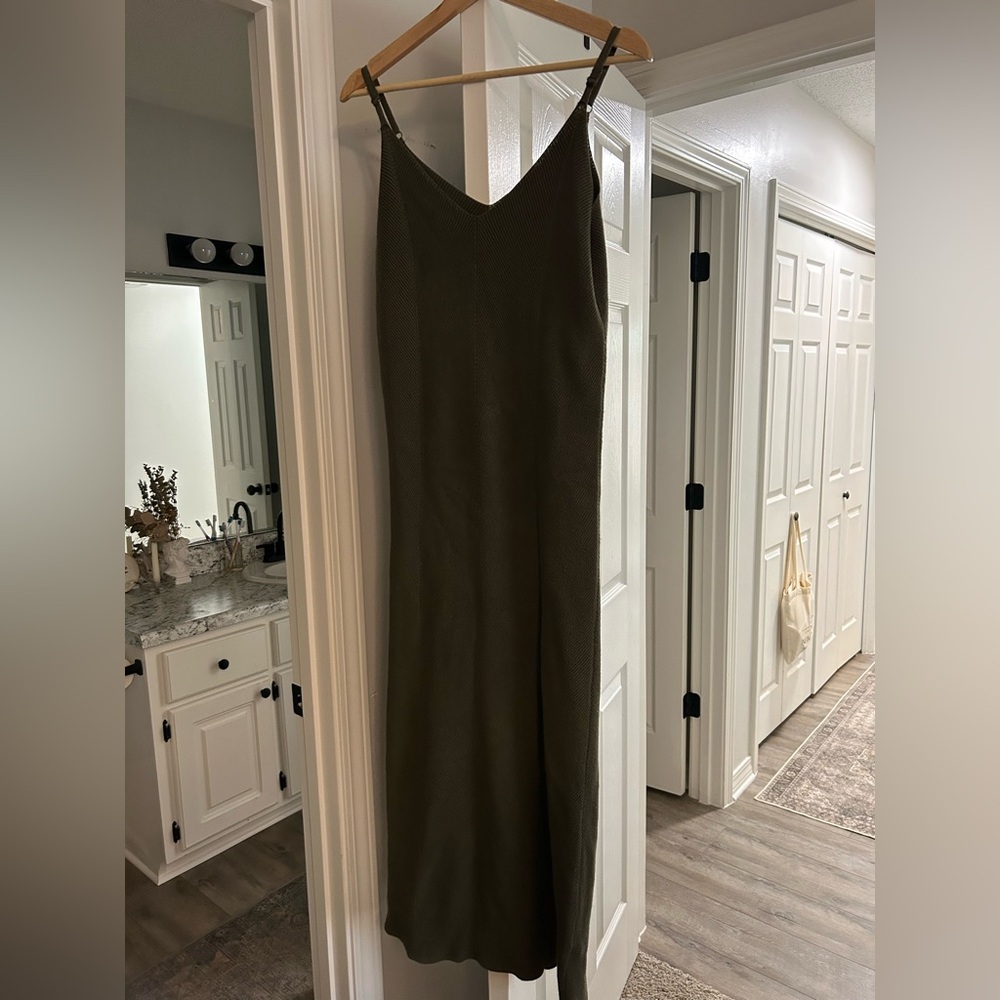 Deep Green Knit Body-con Dress